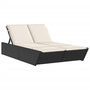 Voir la diapositive 2 : VIDAXL Chaise longue double avec coussins noir resine tressee