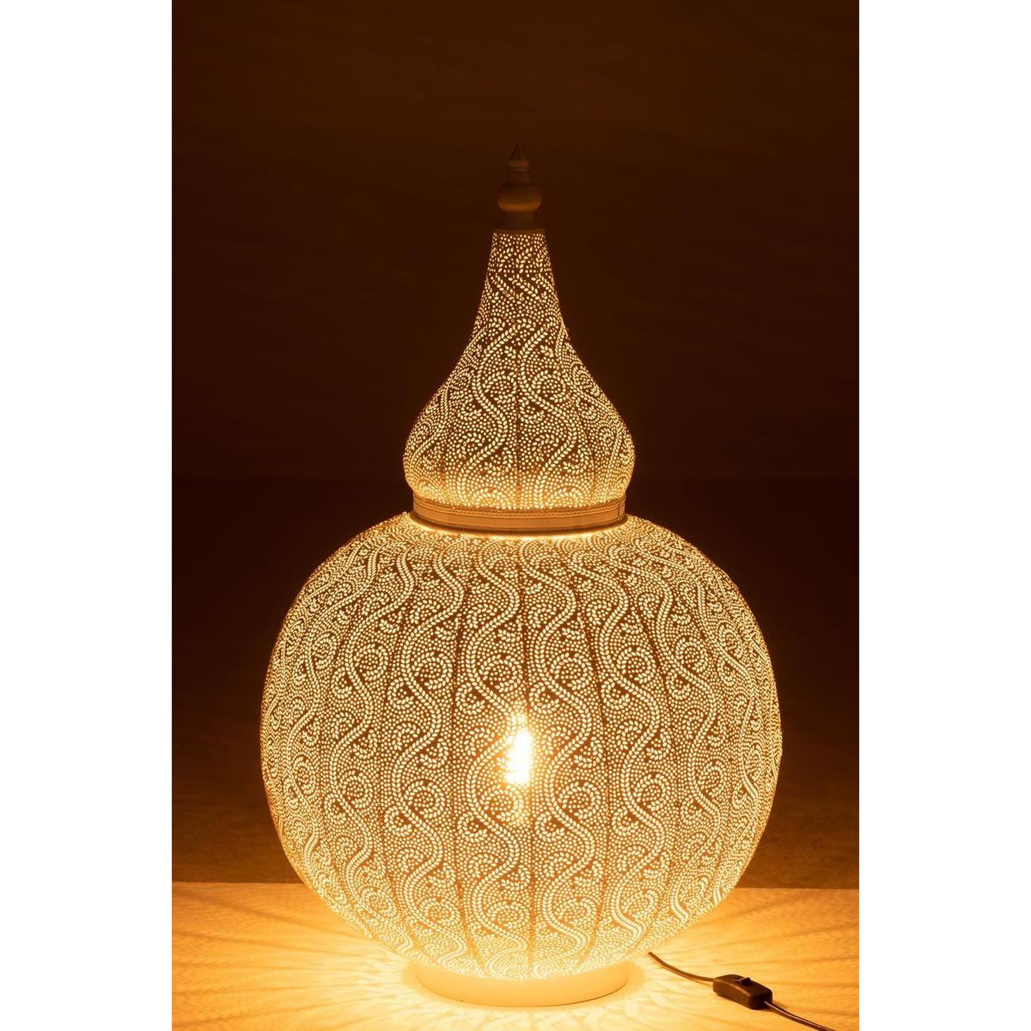 Voir la diapositive 4 : J-LINE Lampe à poser en métal  aladin  77cm blanc