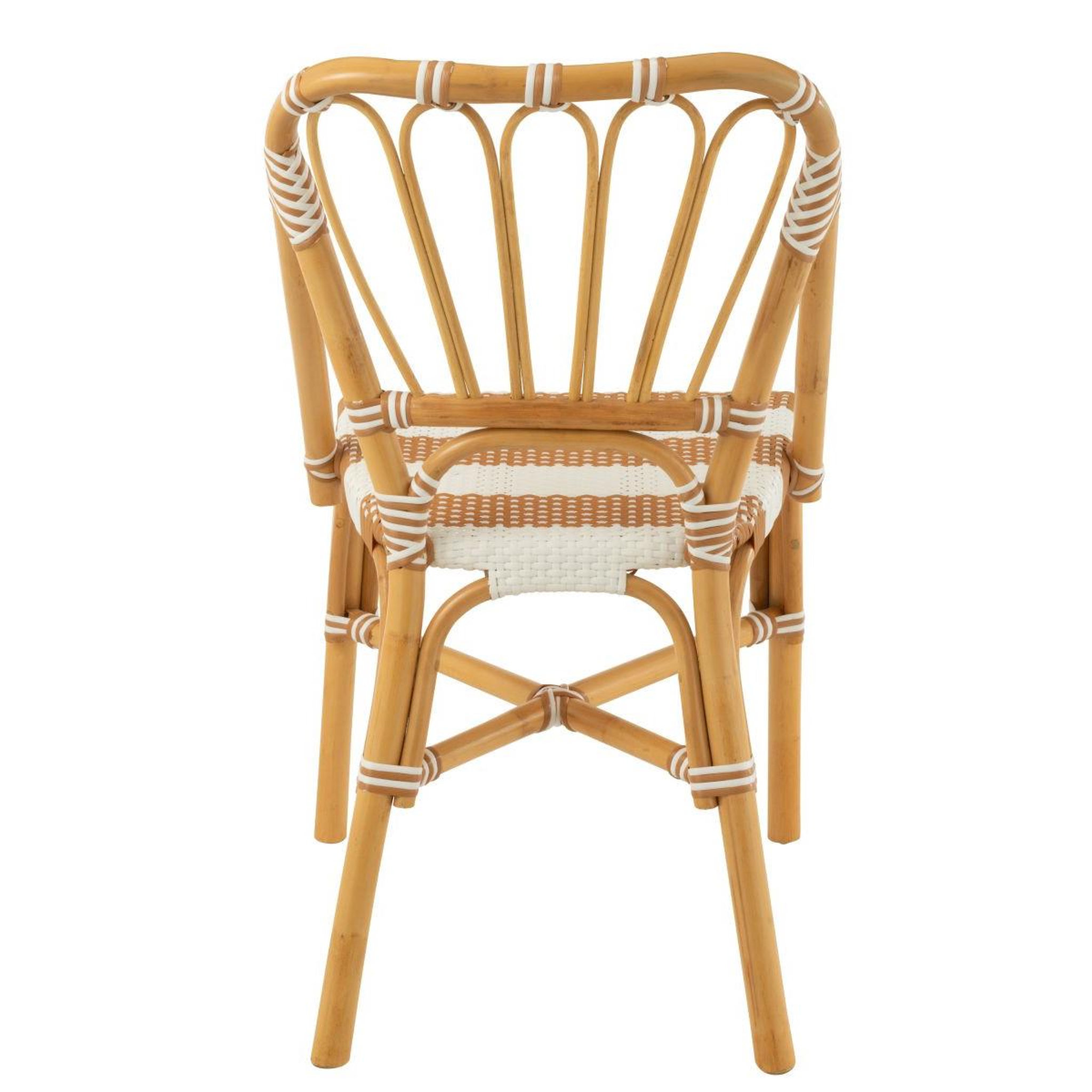 Voir la diapositive 2 : J-LINE Chaise en rotin  danial  85cm blanc