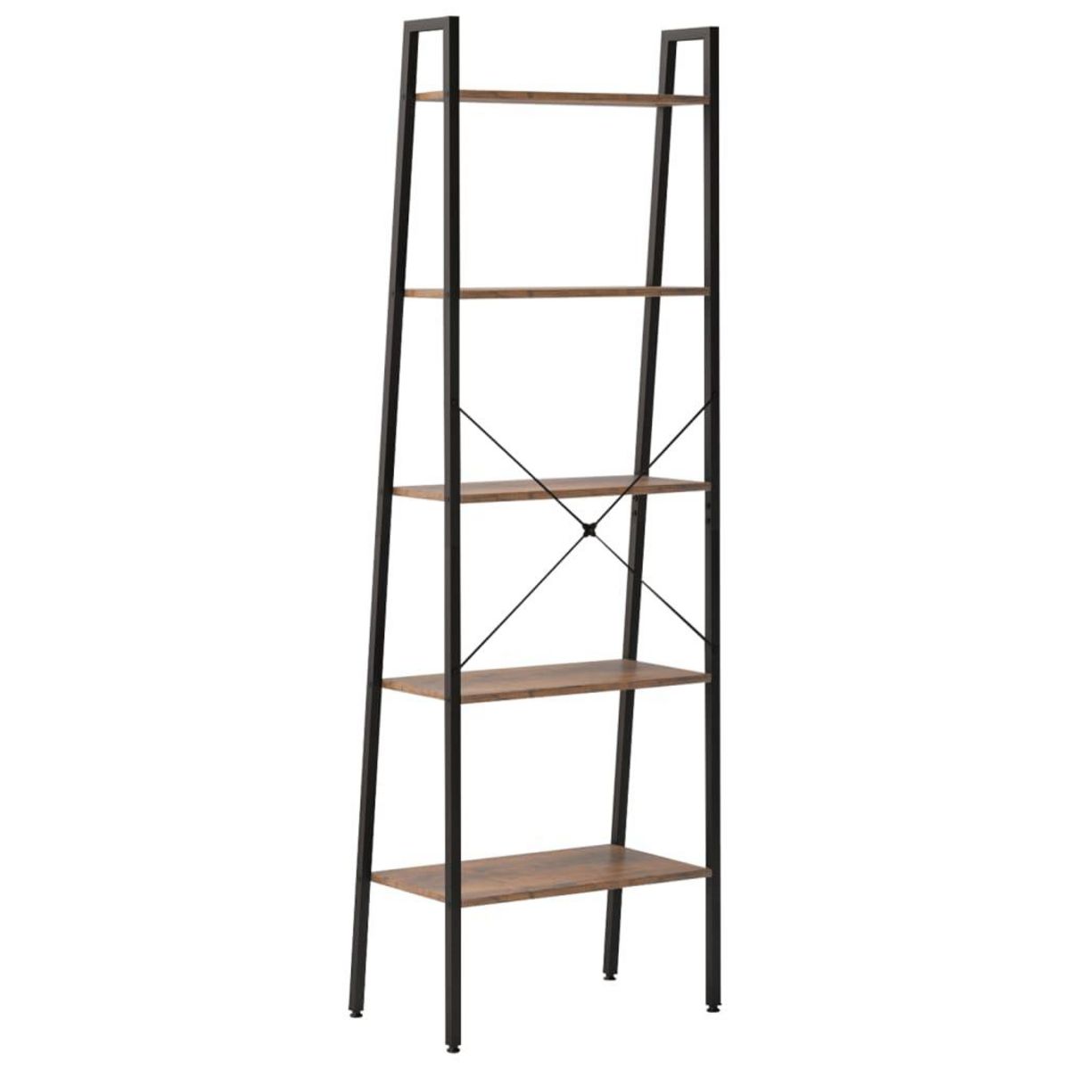 VIDAXL Etagere sur pied 5 niveaux Marron fonce et noir 56x35x174 cm