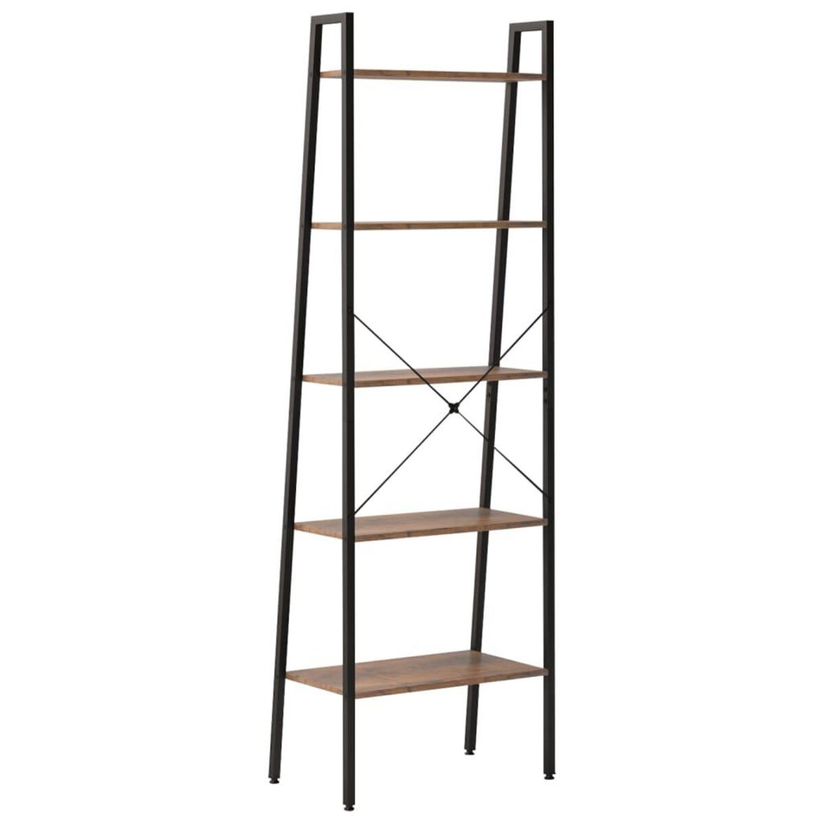 VIDAXL Etagere sur pied 5 niveaux Marron fonce et noir 56x35x174 cm