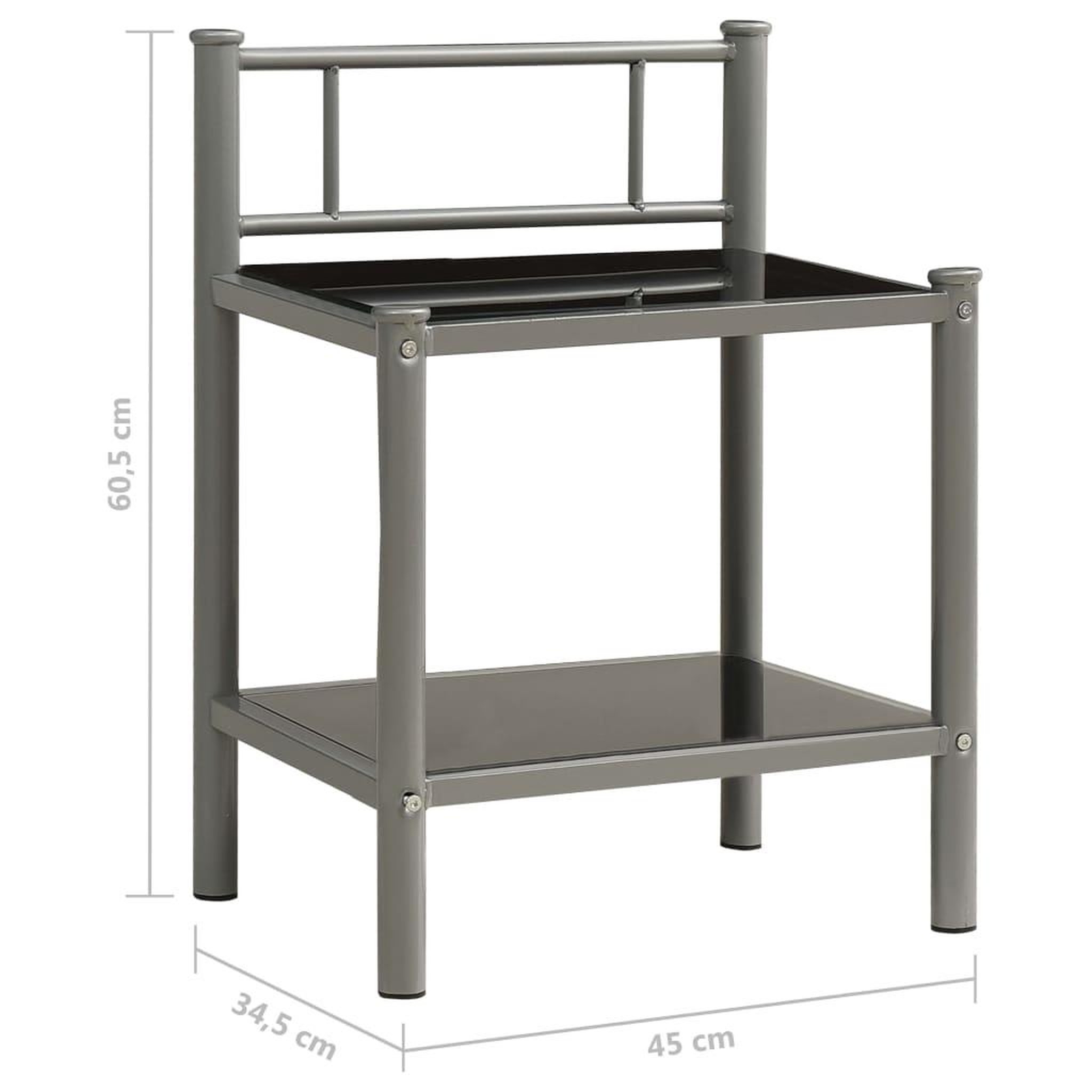Voir la diapositive 6 : VIDAXL Tables de chevet 2 pcs Gris et noir Metal et verre