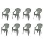 Voir la diapositive 1 : ARETA Lot de 8 fauteuils de jardin - Kaki - STRESA