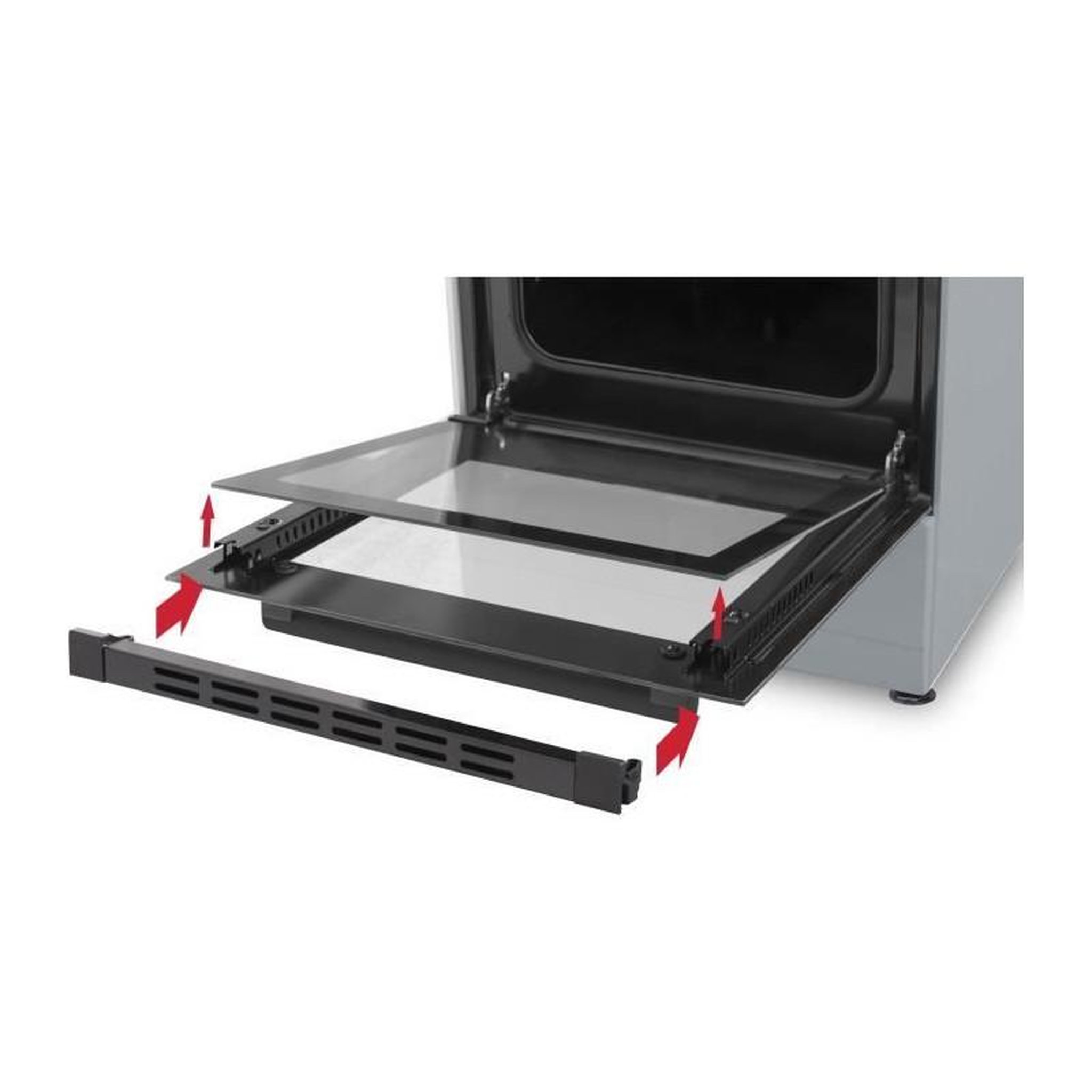 Voir la diapositive 4 : OCEANIC Cuisinière vitrocéramique –  Four convection naturelle – 48 L – Silver – Oceanic