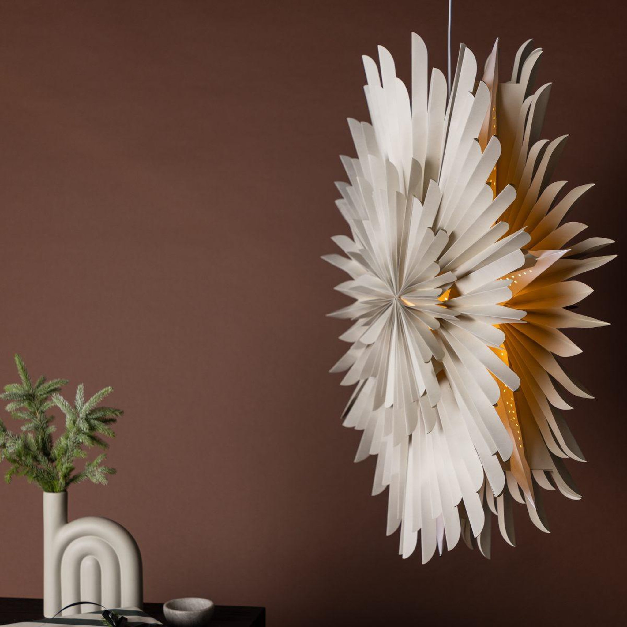 Voir la diapositive 6 : Paris Prix Lampe suspension design  selen  100cm beige