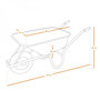 Voir la diapositive 2 : LINXOR Brouette de jardin, de chantier tout terrain - 75 L - 160 Kg