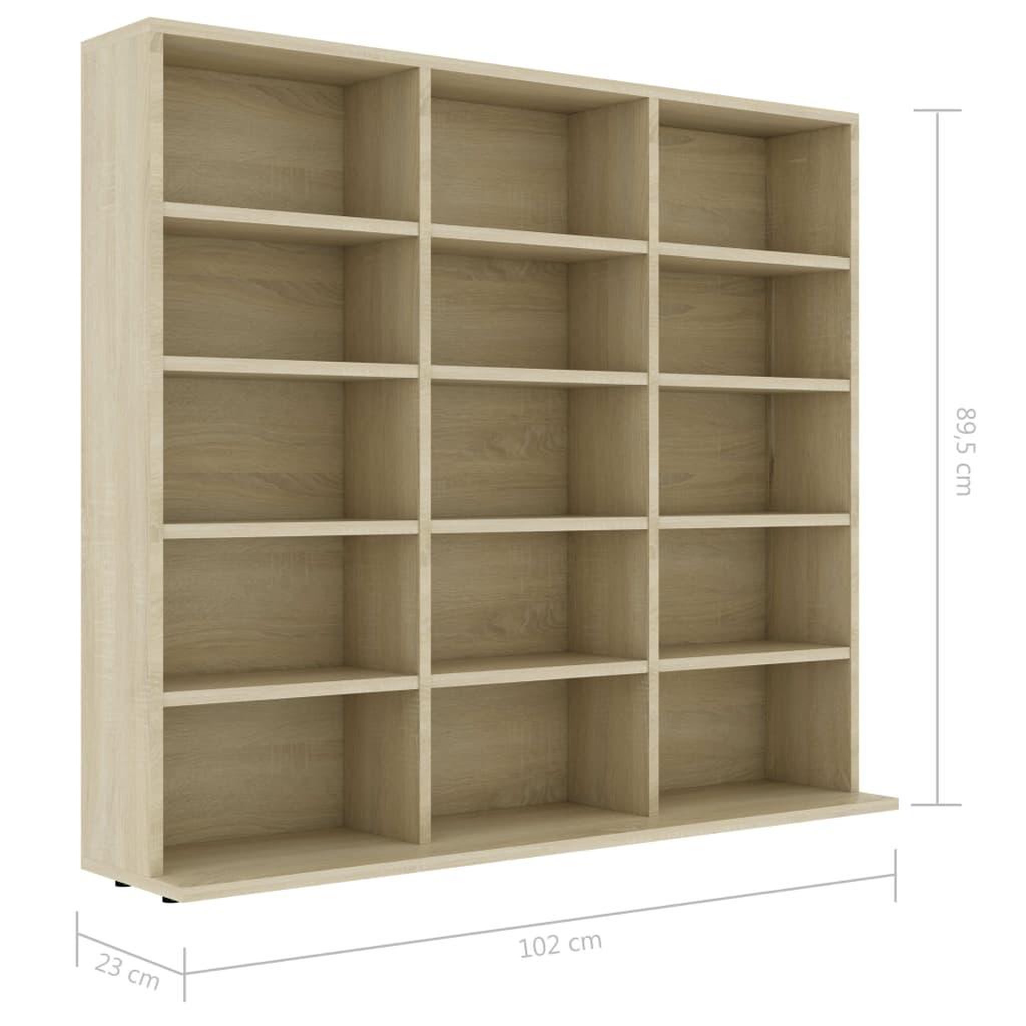Voir la diapositive 6 : VIDAXL Armoire a CD Chene sonoma 102x23x89,5 cm Bois d'ingenierie