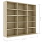 Voir la diapositive 6 : VIDAXL Armoire a CD Chene sonoma 102x23x89,5 cm Bois d'ingenierie