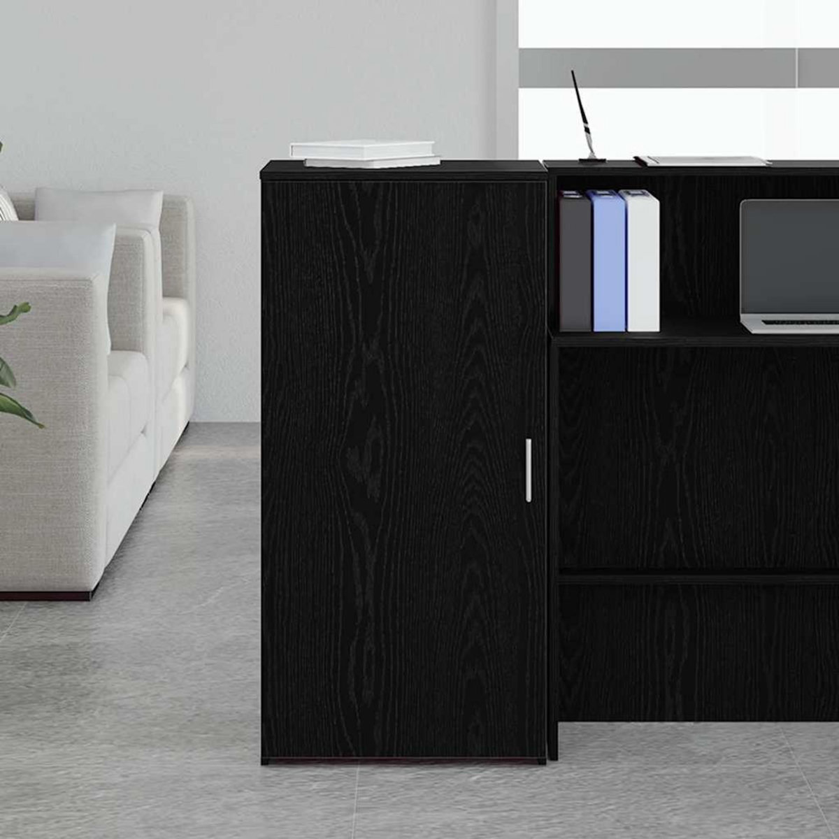 VIDAXL Armoire de rangement noir 50x45x103,5 cm bois d'ingenierie
