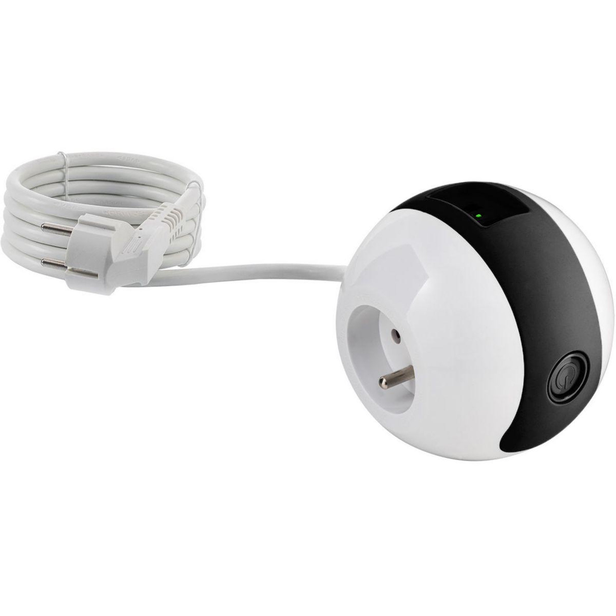 Voir la diapositive 2 : WATT AND CO Multiprise usb wattball blanc - noir