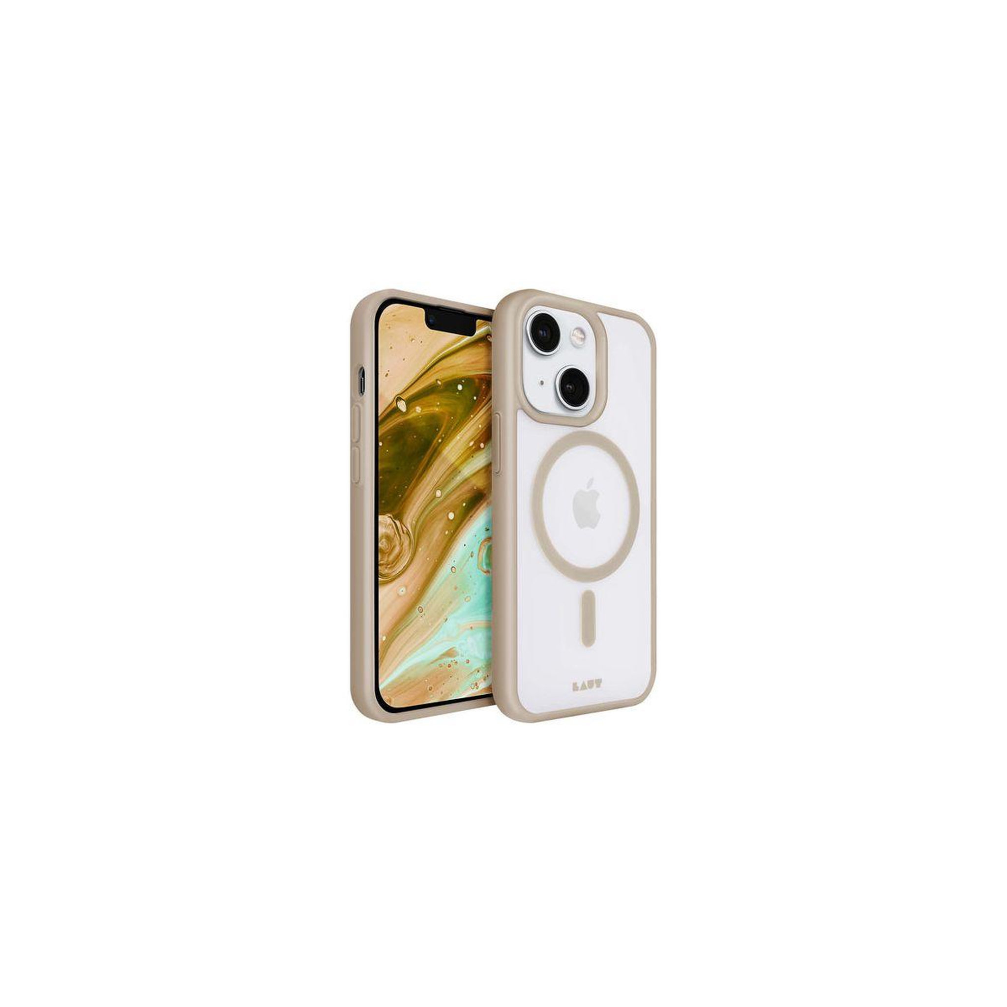LAUT Coque iPhone 14 MagSafe transparent/Sable
