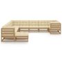 Voir la diapositive 2 : VIDAXL Salon de jardin 11 pcs avec coussins Marron miel Bois de pin