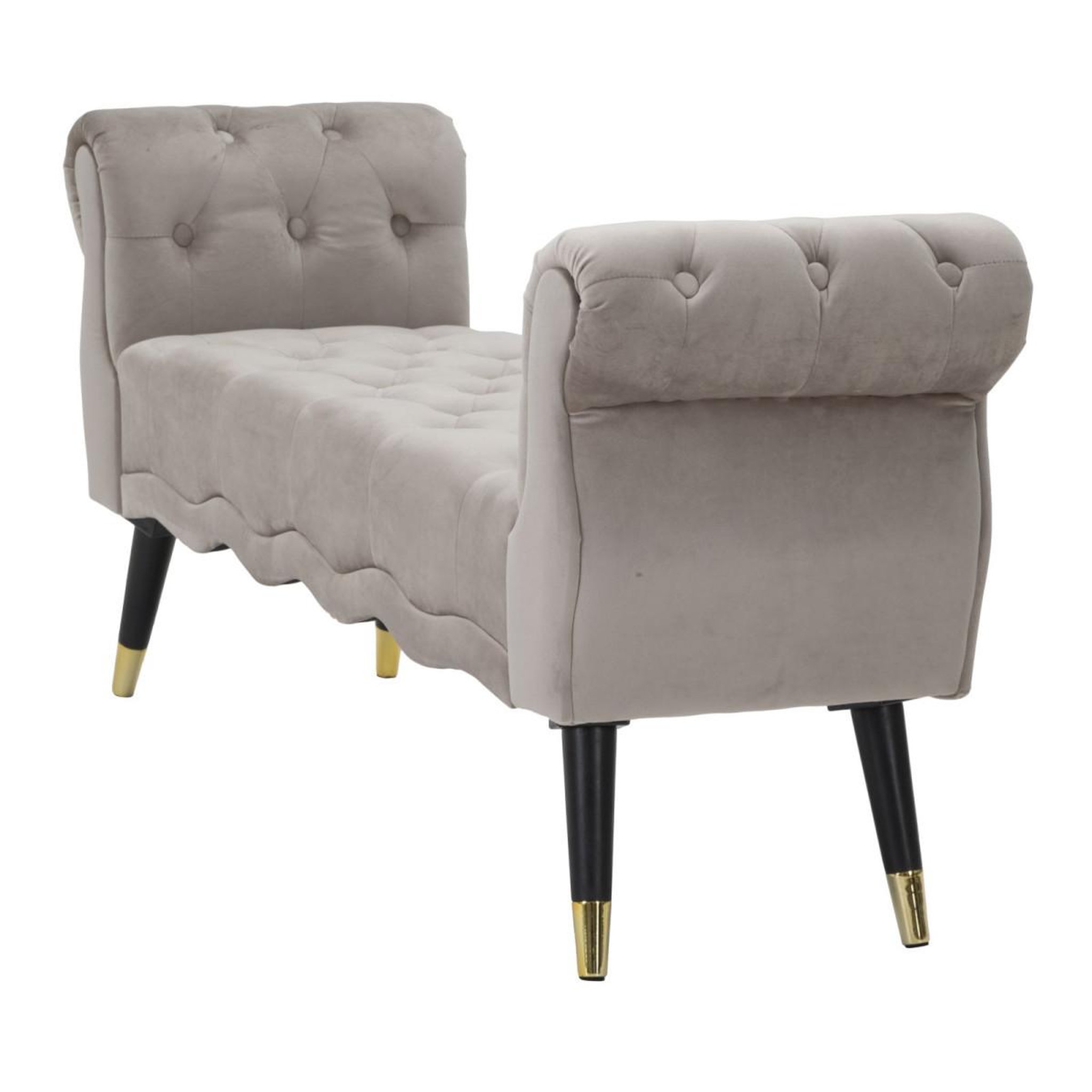 Voir la diapositive 3 : Paris Prix Banquette en velours  paris  120cm gris