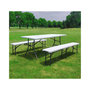 Voir la diapositive 3 : Habitat et Jardin Ensemble Table de jardin pliante + 2 Bancs pliants   Foldy  - Blanc