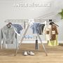 Voir la diapositive 5 : HOMCOM Séchoir à linge pliable sur pied - étendoir 2 niveaux ajustables - acier PP blanc