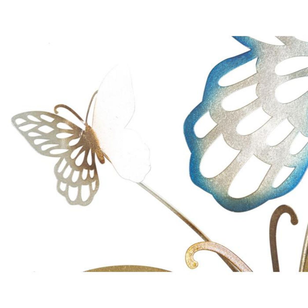 Paris Prix Décoration Murale en Métal  Butterflies  115cm Bleu & Or