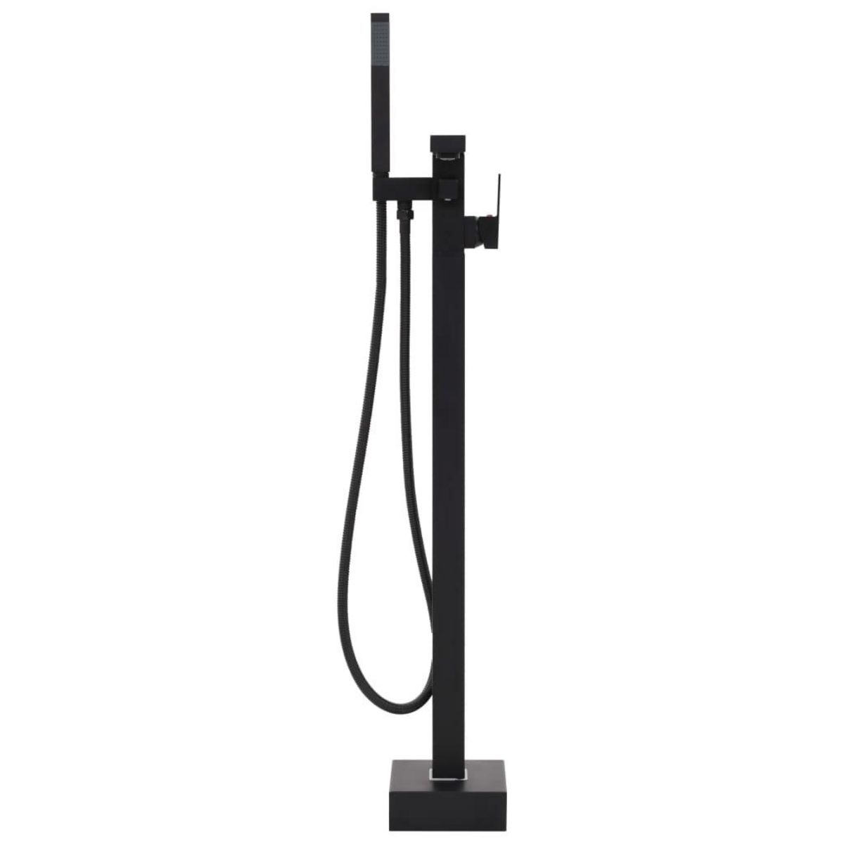VIDAXL Robinet de baignoire sur pied Noir Acier inoxydable 90 cm