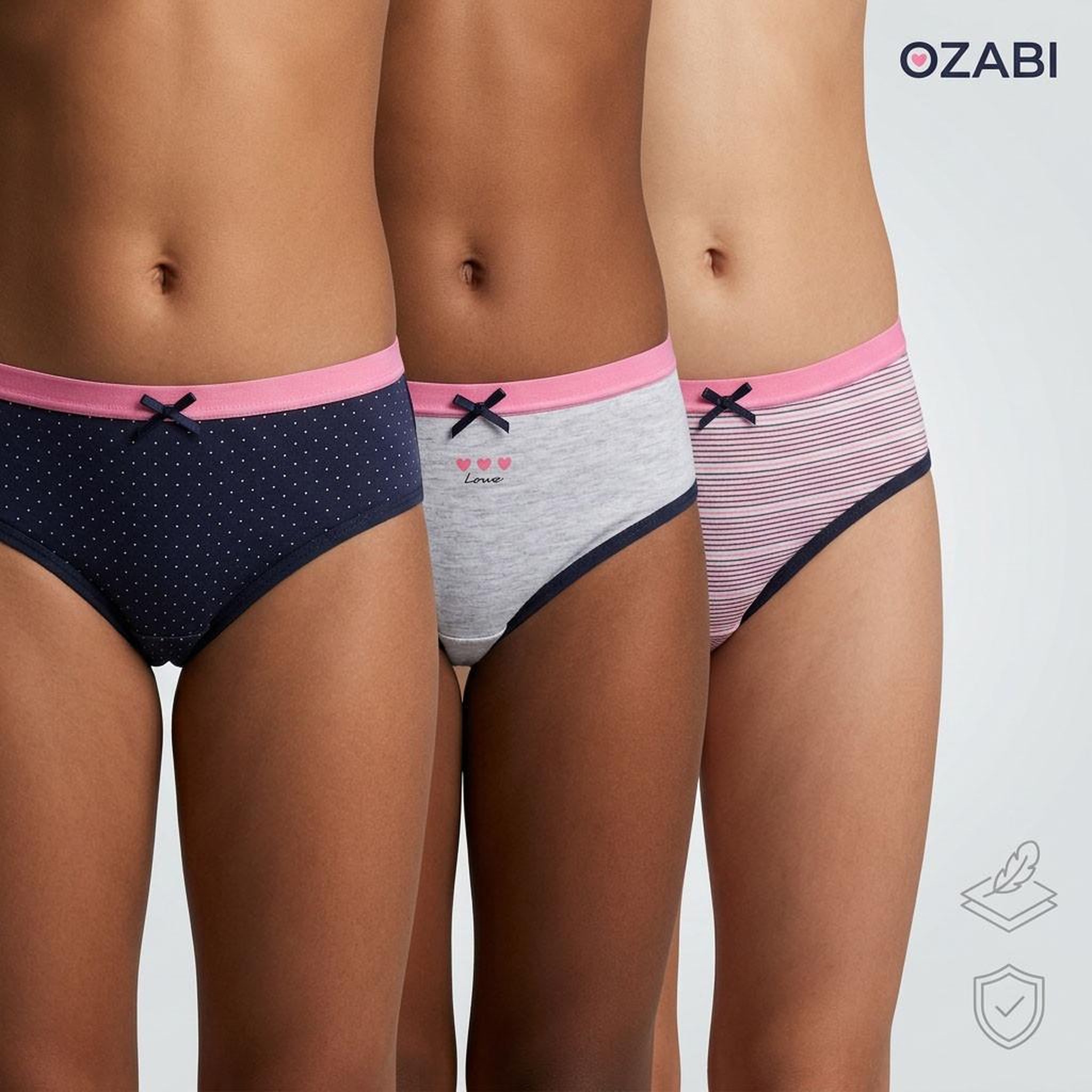 Voir la diapositive 2 : OZABI OZABI Pack Culottes Fille Coton - Lot de 6