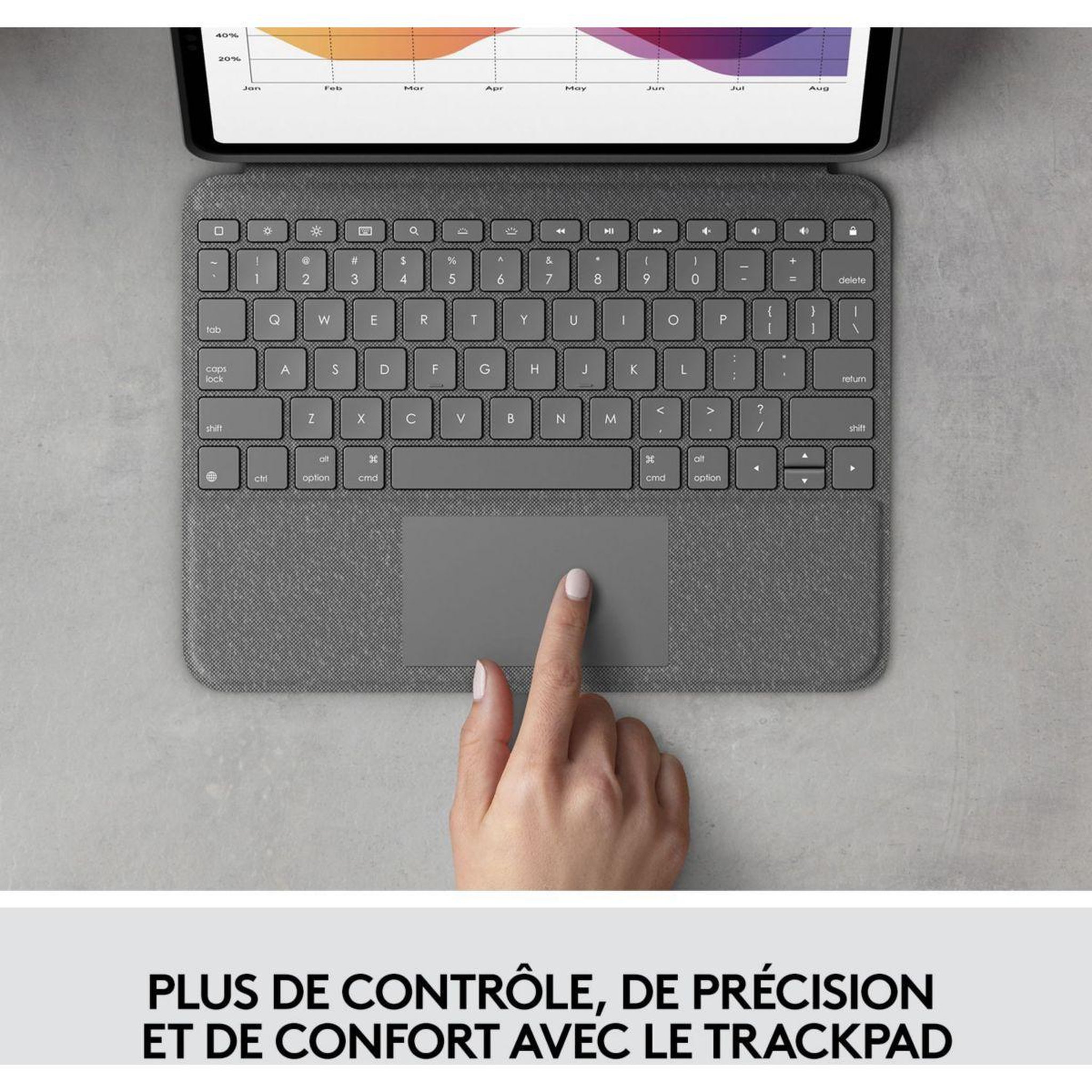 Voir la diapositive 2 : Logitech Etui Etui Folio Touch iPad Air 4 / Air 5, iPad Air 11 pouces (M2 & M3)
