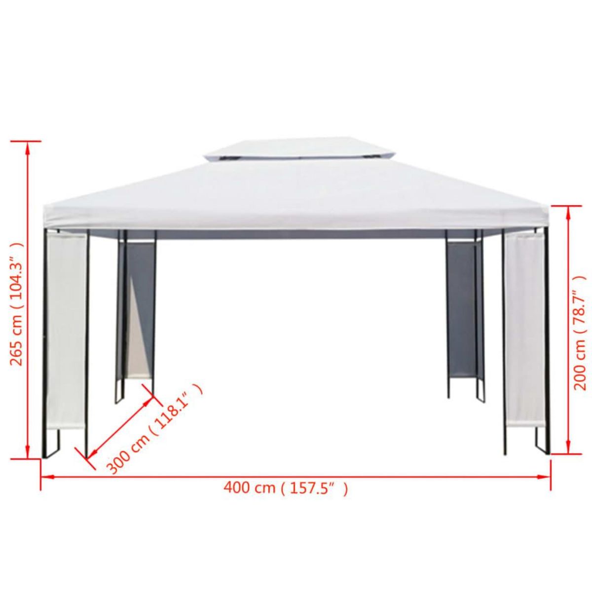VIDAXL Chapiteau de jardin Blanc 3 x 4 m