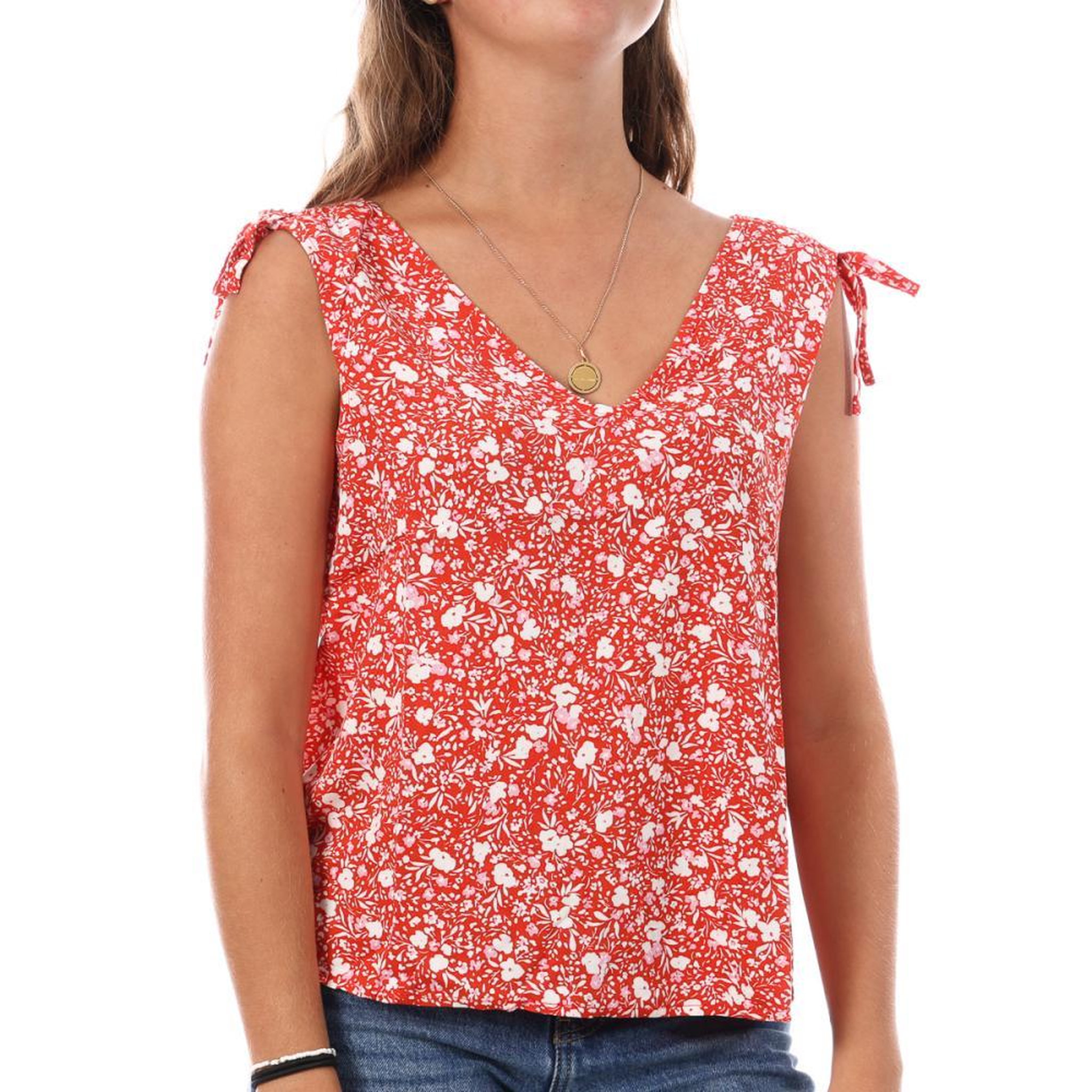 Only Top  Femme Only Ruching. Coloris disponibles : Rouge