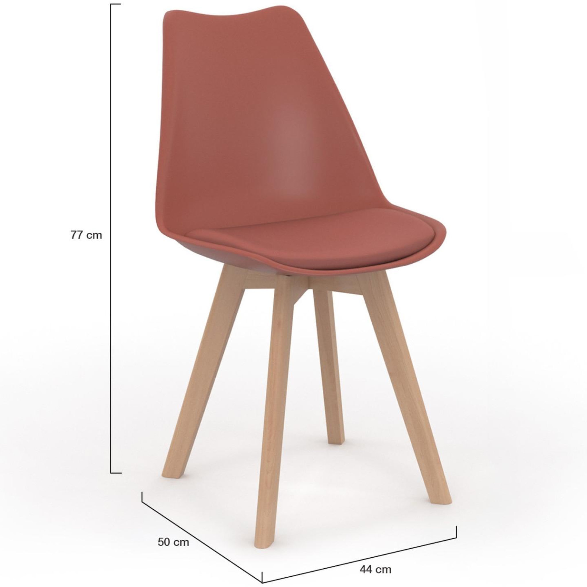 Voir la diapositive 5 : ID MARKET Lot de 6 chaises scandinaves sara mix color terracotta x3 et beige x3