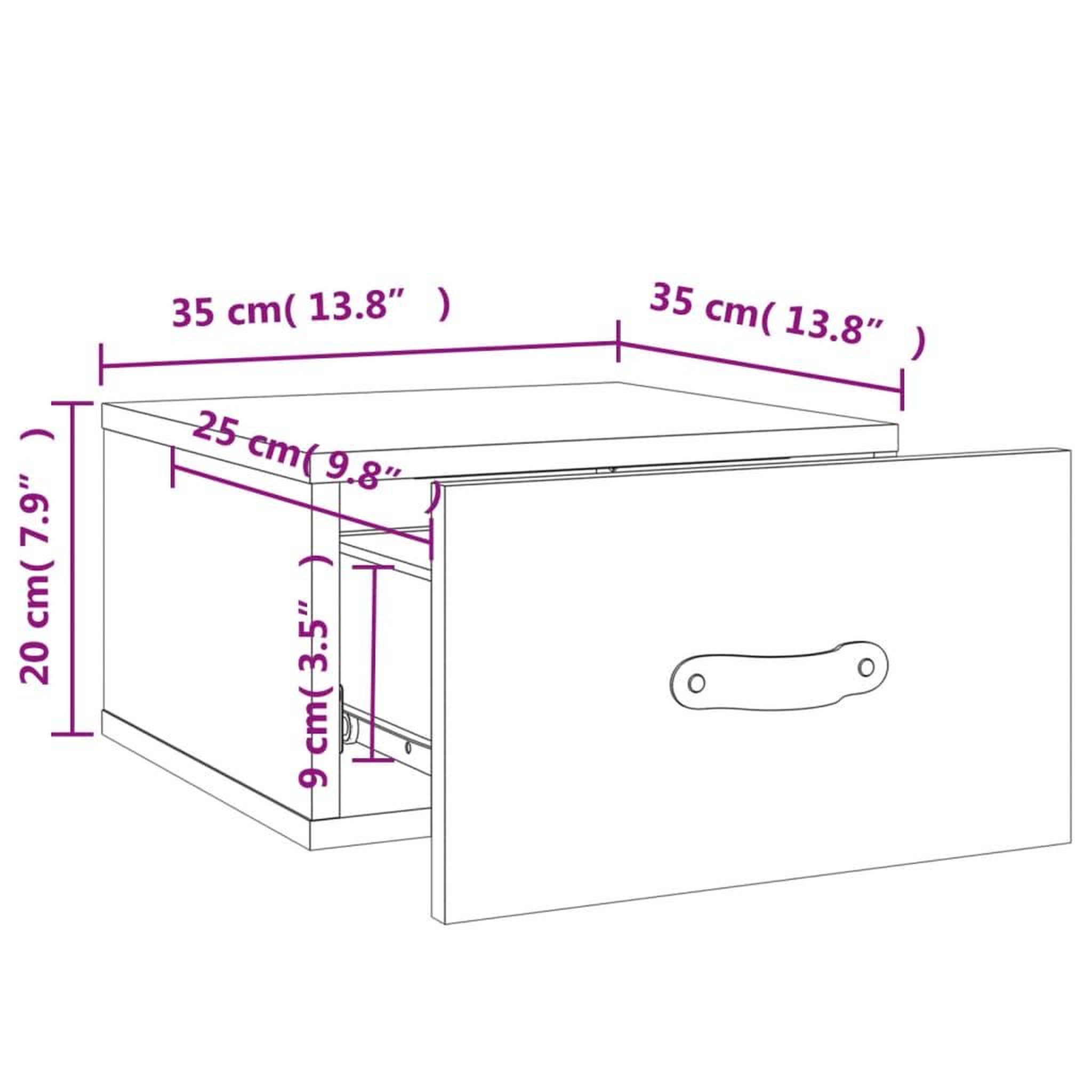 Voir la diapositive 6 : VIDAXL Tables de chevet murales 2 pcs blanc 35x35x20 cm