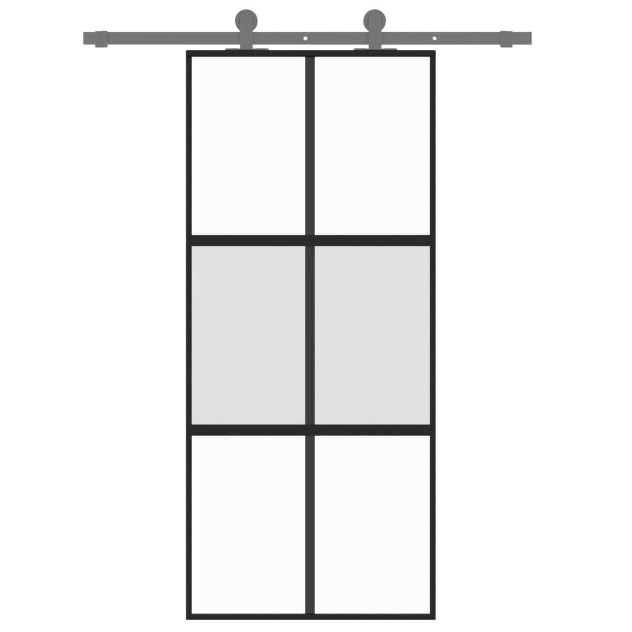 Voir la diapositive 3 : VIDAXL Porte coulissante noir 90x205 cm verre trempe aluminium