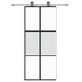 Voir la diapositive 3 : VIDAXL Porte coulissante noir 90x205 cm verre trempe aluminium