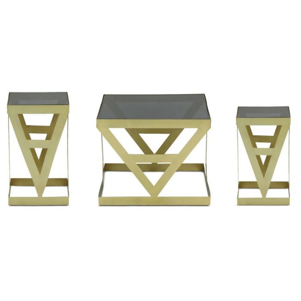 Paris Prix Lot de 3 Tables d'Appoint  Zelys  63cm Or