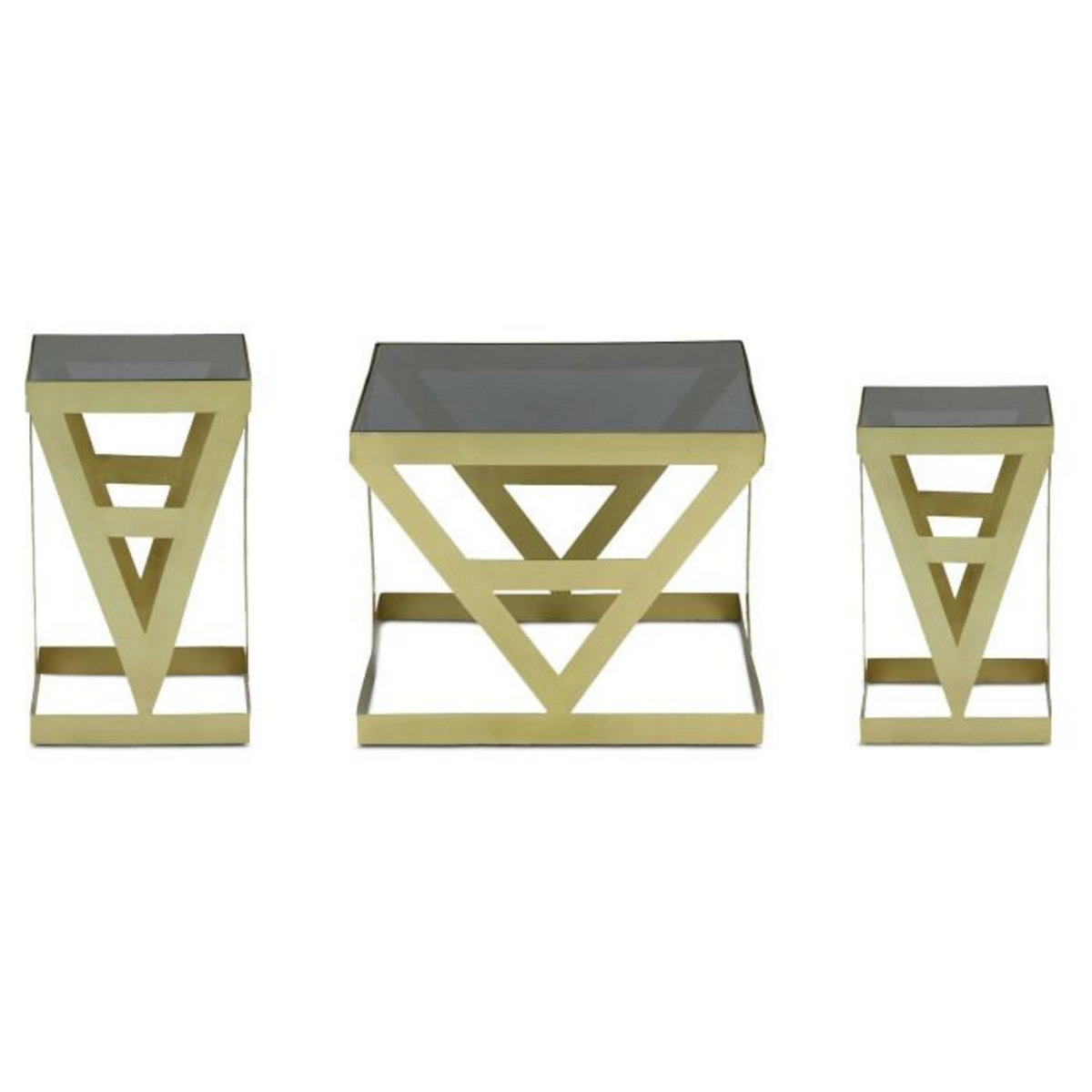 Paris Prix Lot de 3 Tables d'Appoint  Zelys  63cm Or