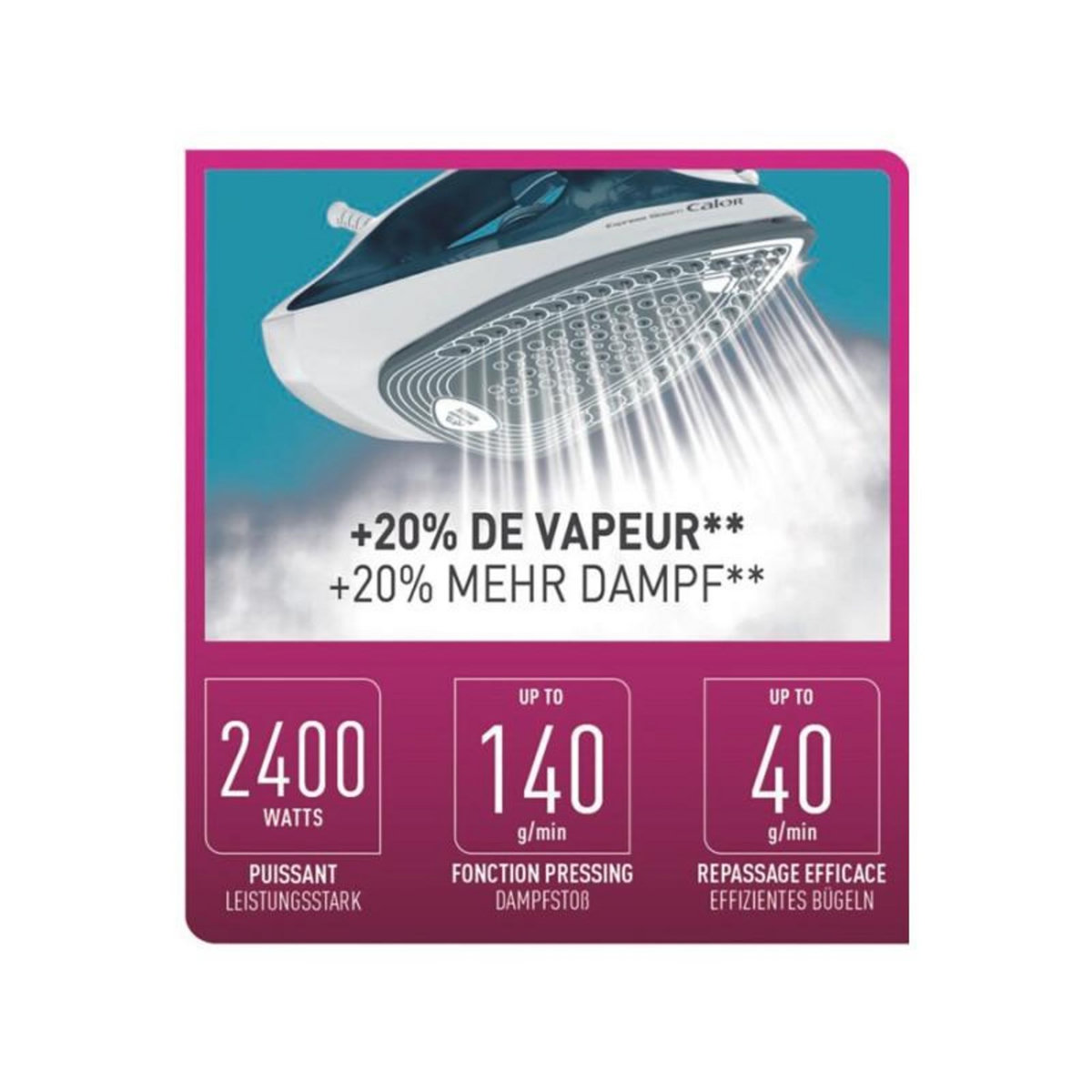 CALOR Fer à repasser Calor Fer à repasser vapeur Express 2400 W Turquoise FV2849C0