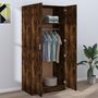 Voir la diapositive 5 : VIDAXL Garde-robe Chene fume 80x52x180 cm Bois d'ingenierie