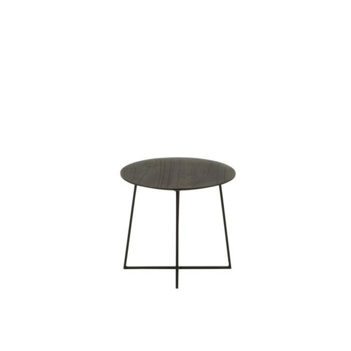 Paris Prix Table d'Appoint en Teck  Lucille  45cm Noir