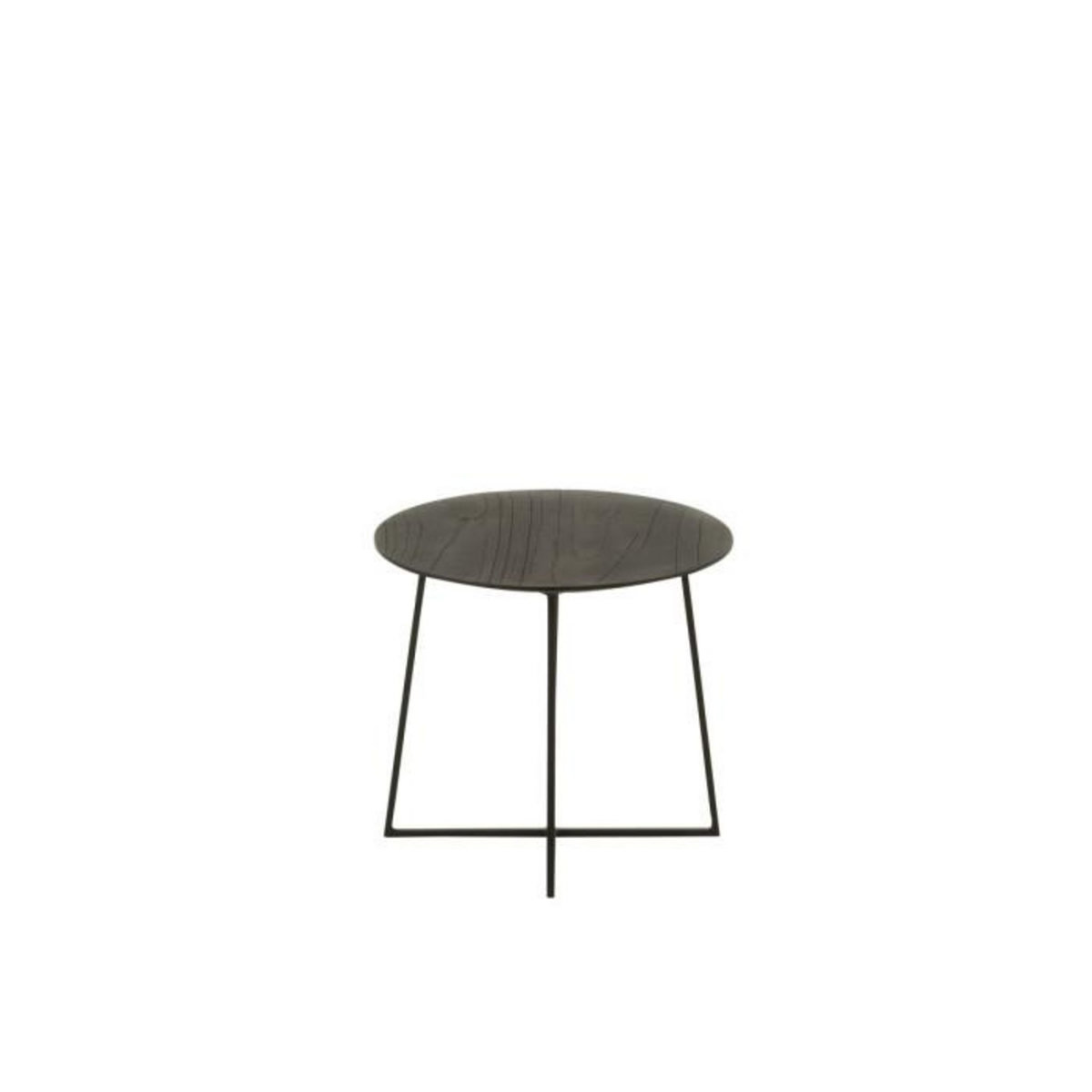 Paris Prix Table d'Appoint en Teck  Lucille  45cm Noir