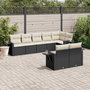 Voir la diapositive 1 : VIDAXL Salon de jardin 8 pcs avec coussins noir resine tressee