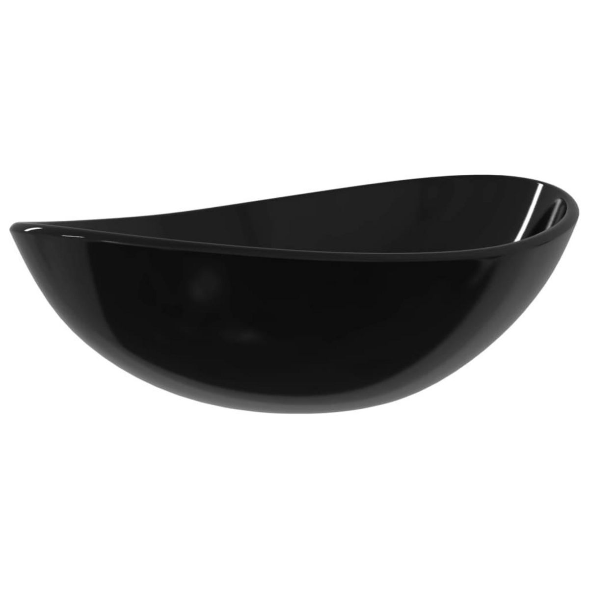 VIDAXL Lavabo Verre trempe 54,5x35x15,5 cm Noir
