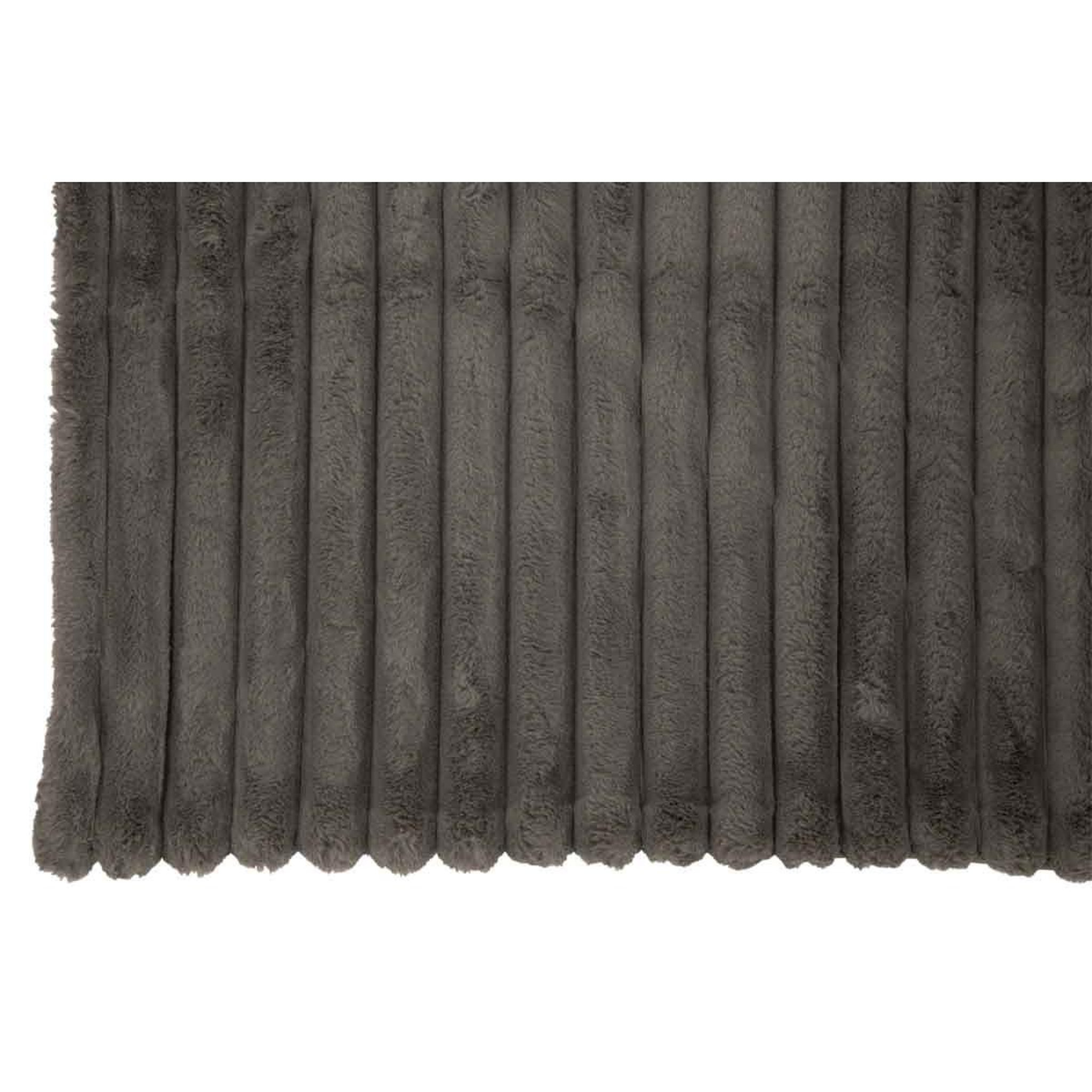 Voir la diapositive 2 : J-LINE Plaid design uni  corduroy  130x180cm gris foncé
