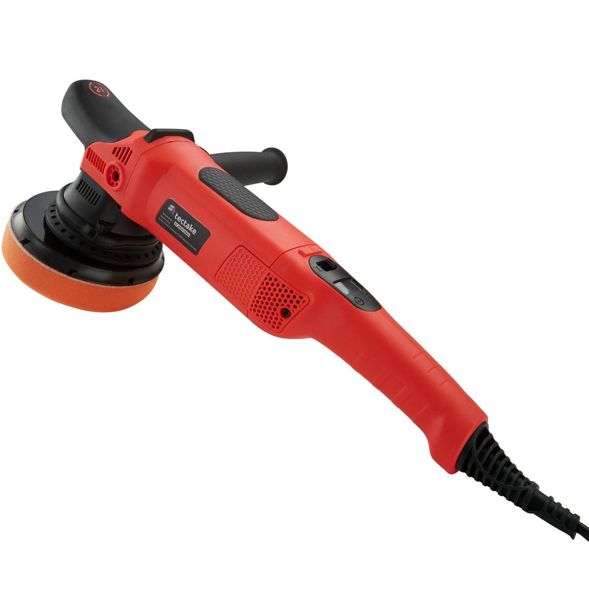 tectake Lustreuse Polisseuse Rotative avec accessoires 810 W et 1650 - 4800 trs/min noir/rouge