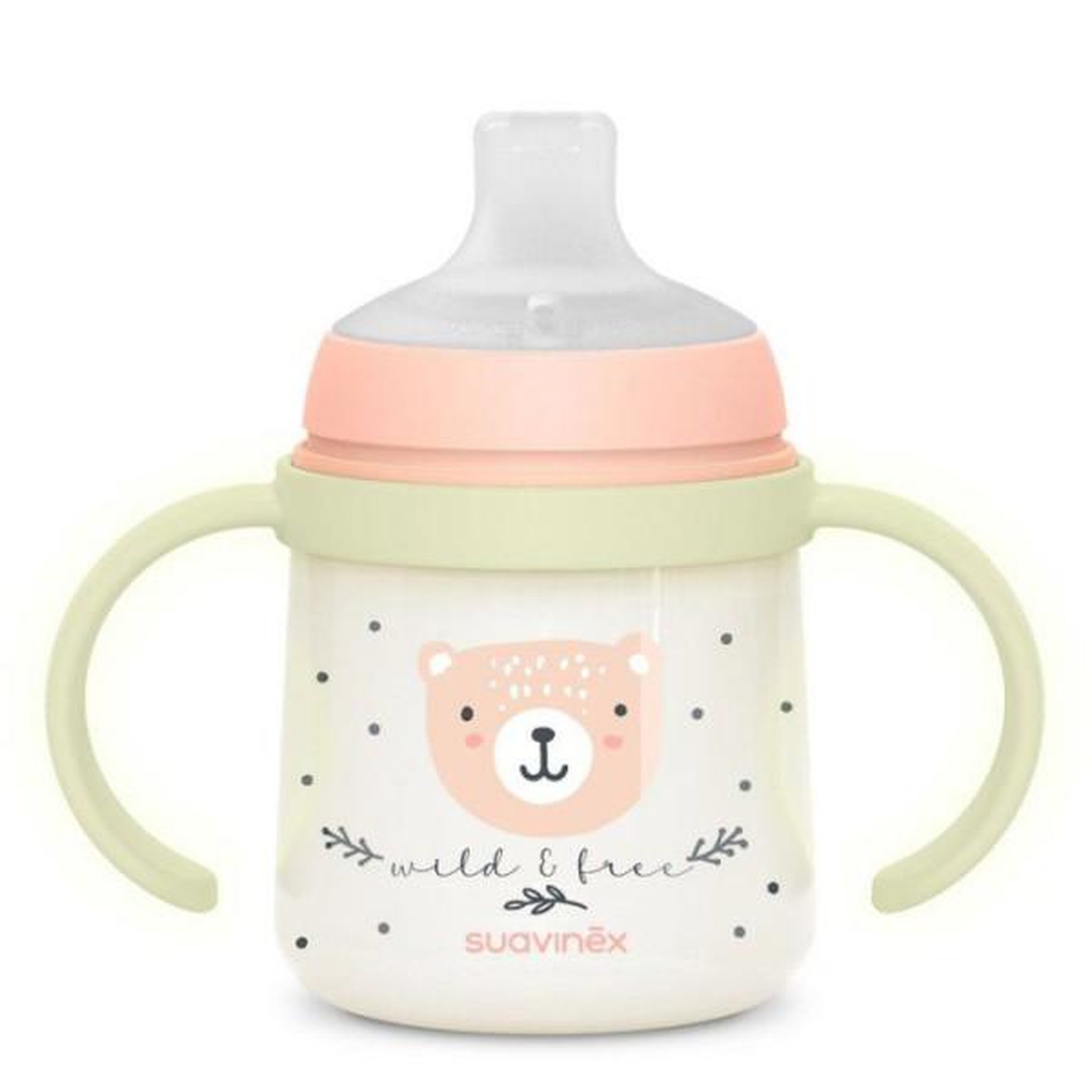 Voir la diapositive 3 : Suavinex Biberon avec anses - SUAVINEX - NIGHT&DAY WILD&FREE - 150 ml - 6 mois et plus - Rose