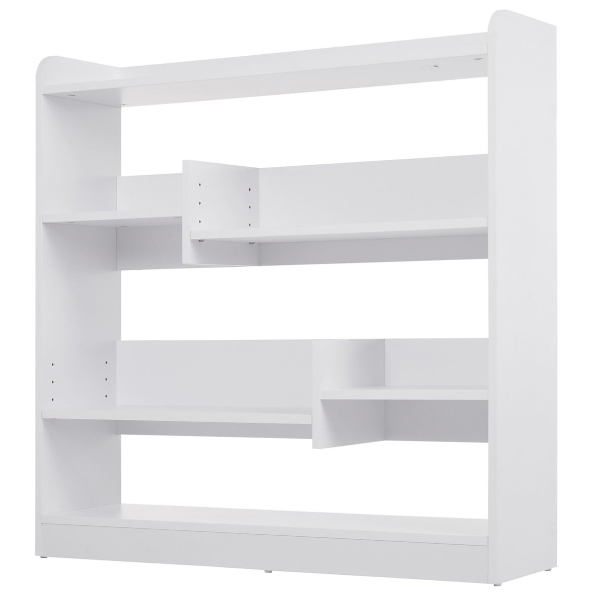 HOMCOM Bibliothèque étagère meuble de rangement dim. 90L x 24l x 91H cm 4 niveaux 3 panneaux arrières panneaux de particules blanc