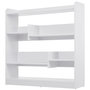 Voir la diapositive 5 : HOMCOM Bibliothèque étagère meuble de rangement dim. 90L x 24l x 91H cm 4 niveaux 3 panneaux arrières panneaux de particules blanc