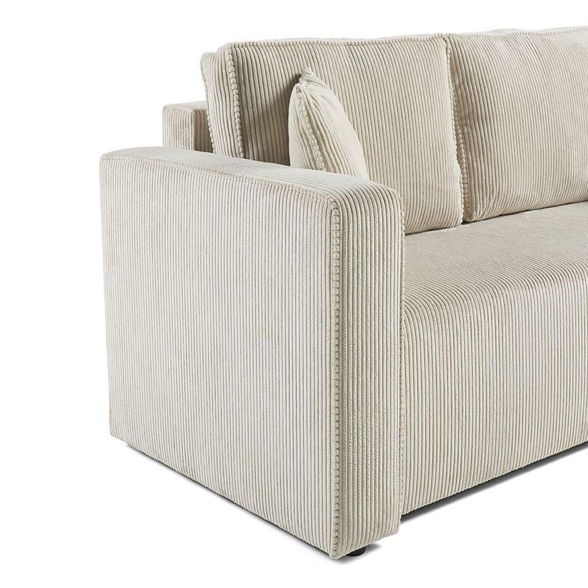 Voir la diapositive 5 : BEST MOBILIER Topaze - canapé droit 2 places - en velours côtelé