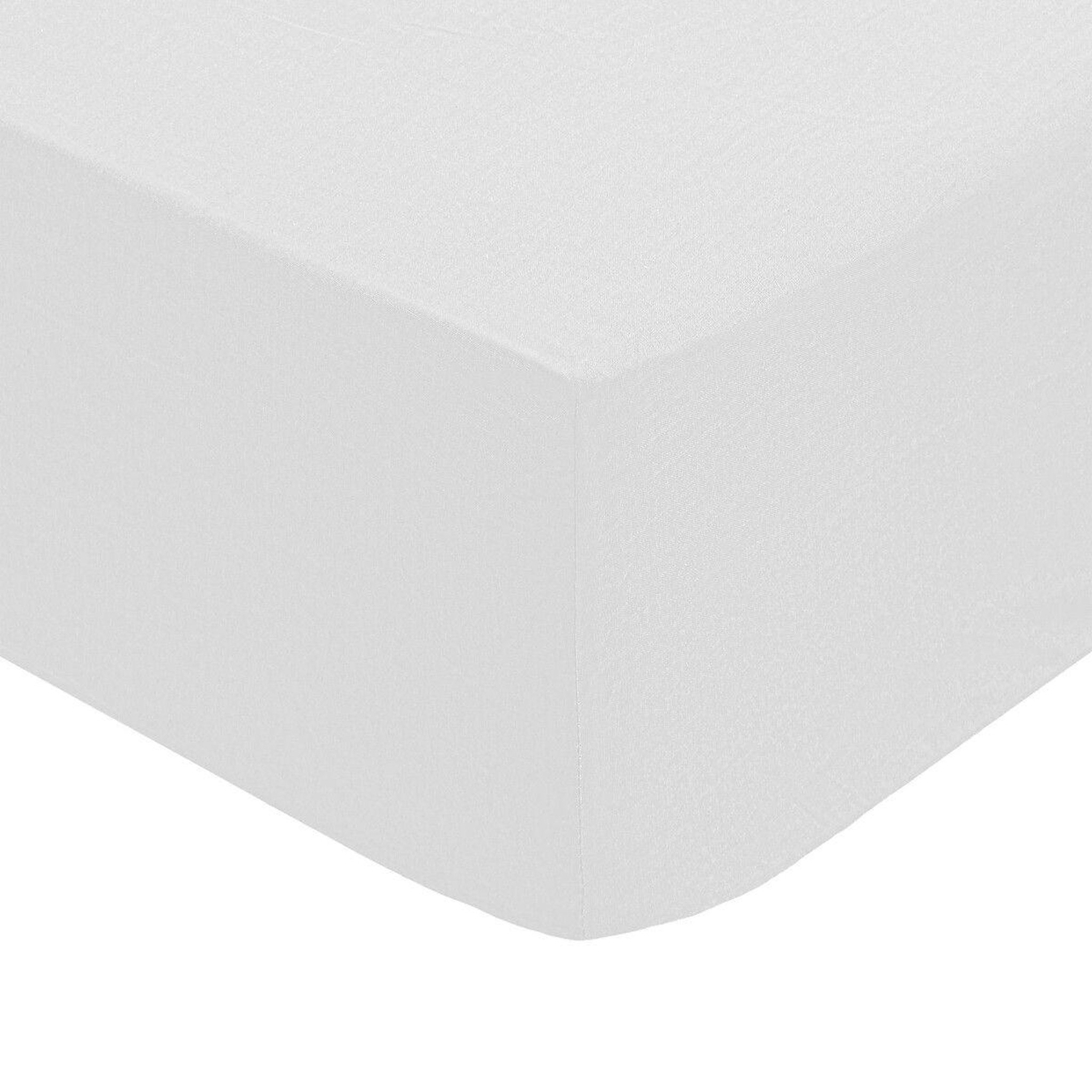 Voir la diapositive 2 : ATMOSPHERA Drap housse 2 personnes  percale  180x200cm blanc
