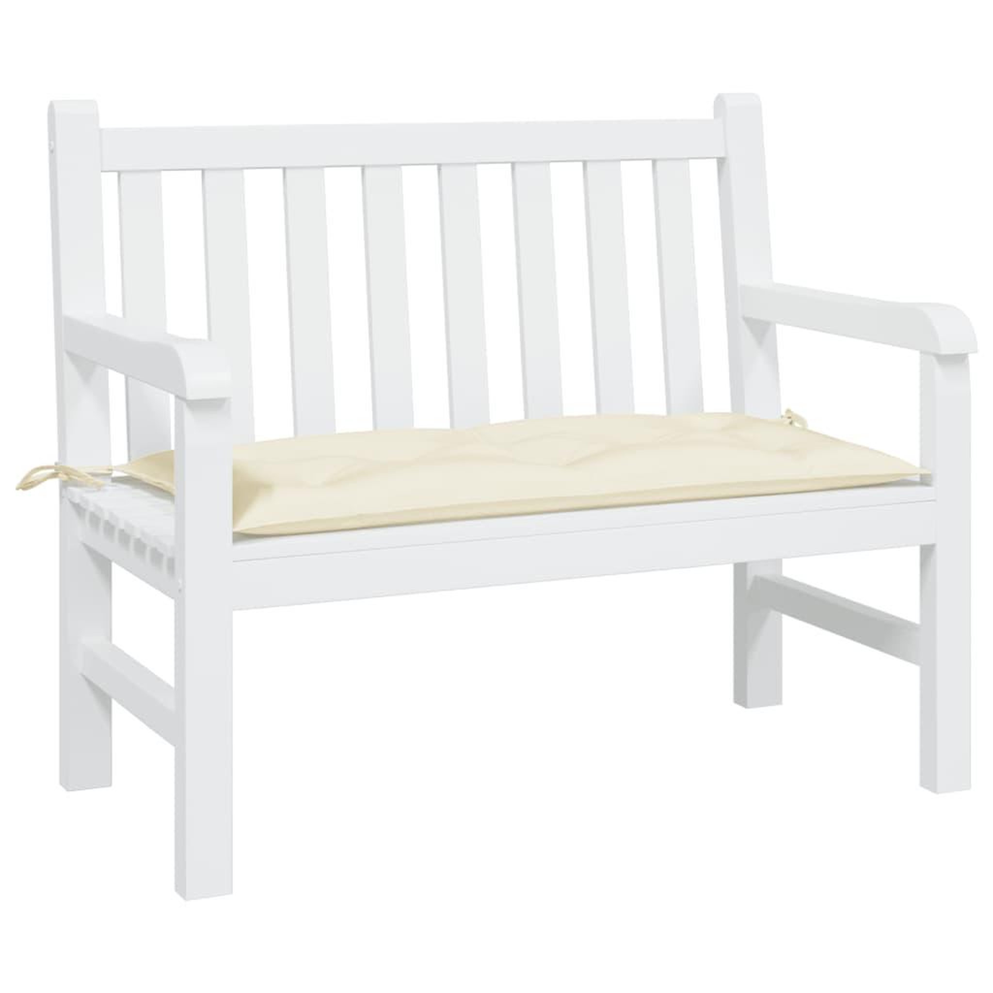 Voir la diapositive 3 : VIDAXL Coussin de banc de jardin blanc creme 110x50x7 cm tissu oxford