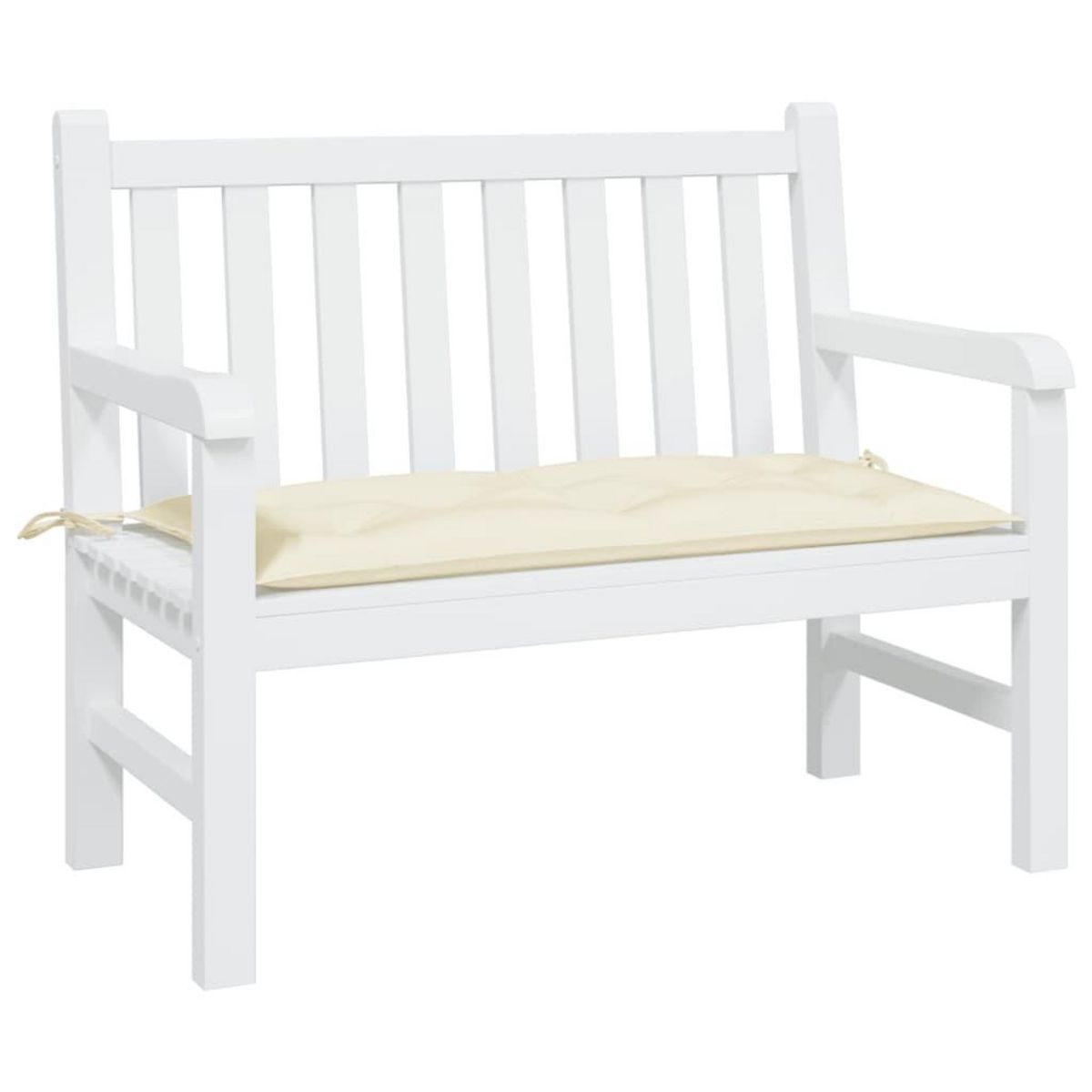 VIDAXL Coussin de banc de jardin blanc creme 110x50x7 cm tissu oxford