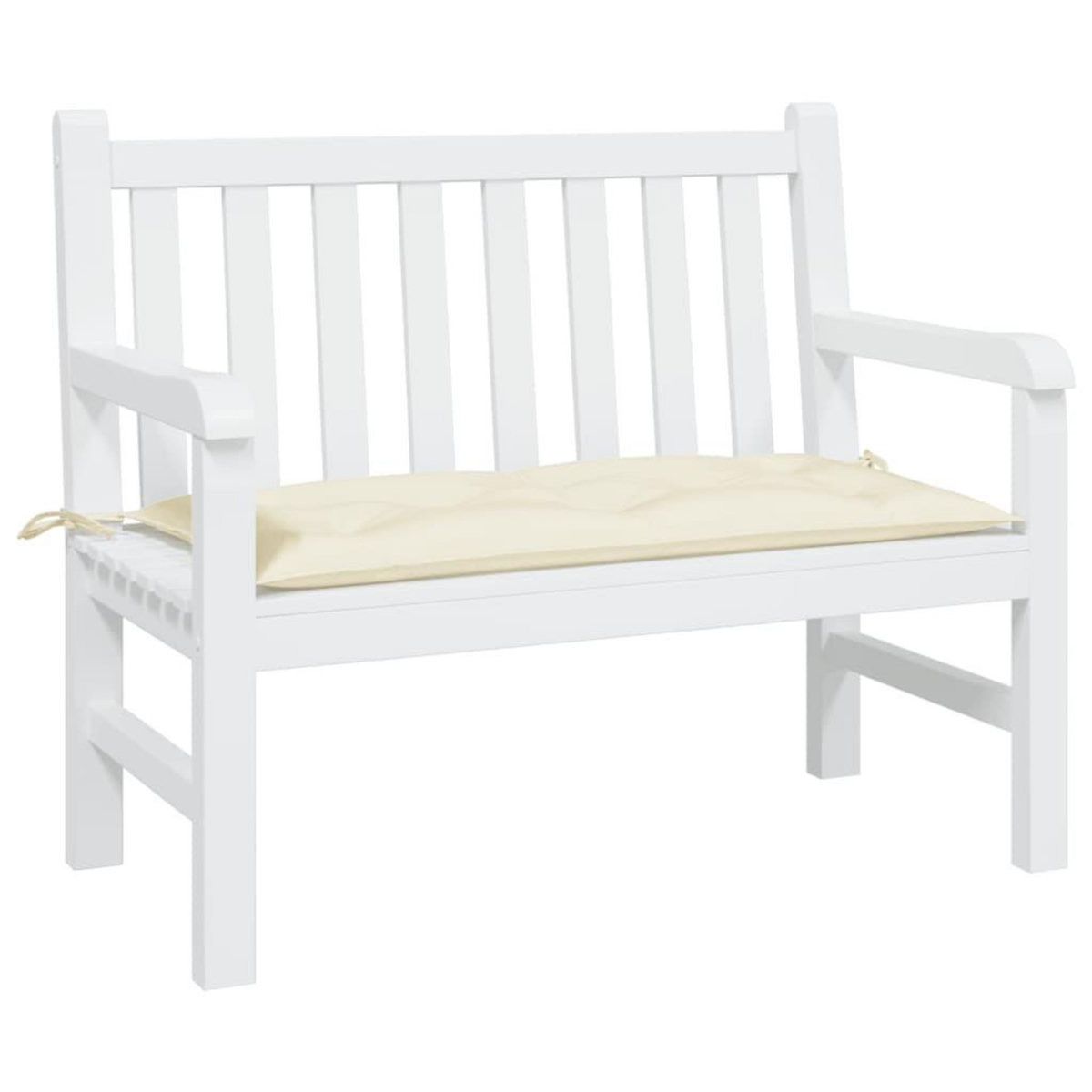 VIDAXL Coussin de banc de jardin blanc creme 110x50x7 cm tissu oxford