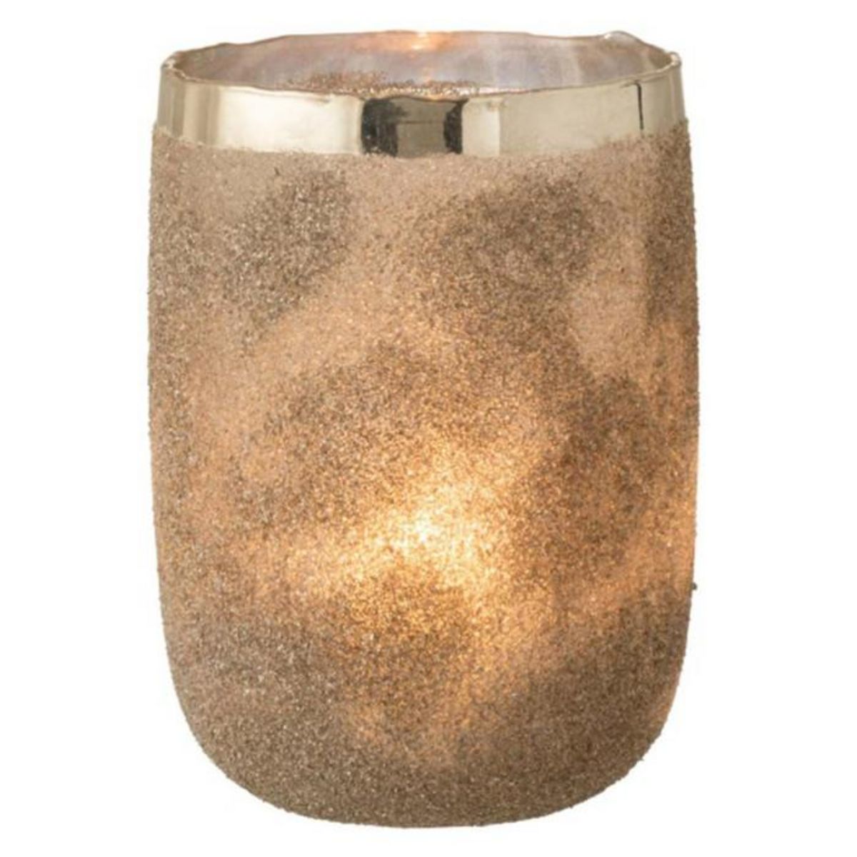 Paris Prix Photophore Déco en Verre  Frosty  25cm Argent