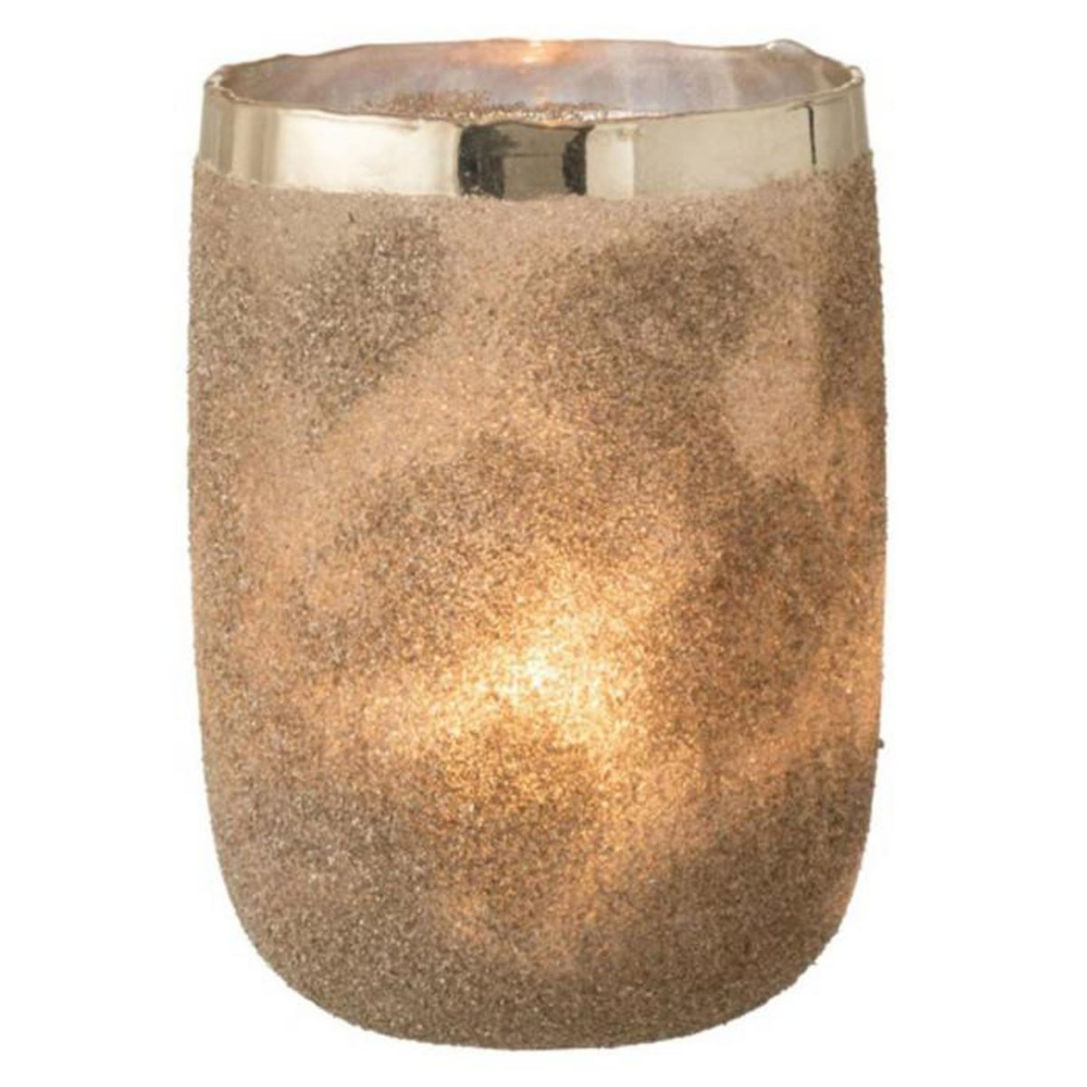 Paris Prix Photophore Déco en Verre  Frosty  25cm Argent