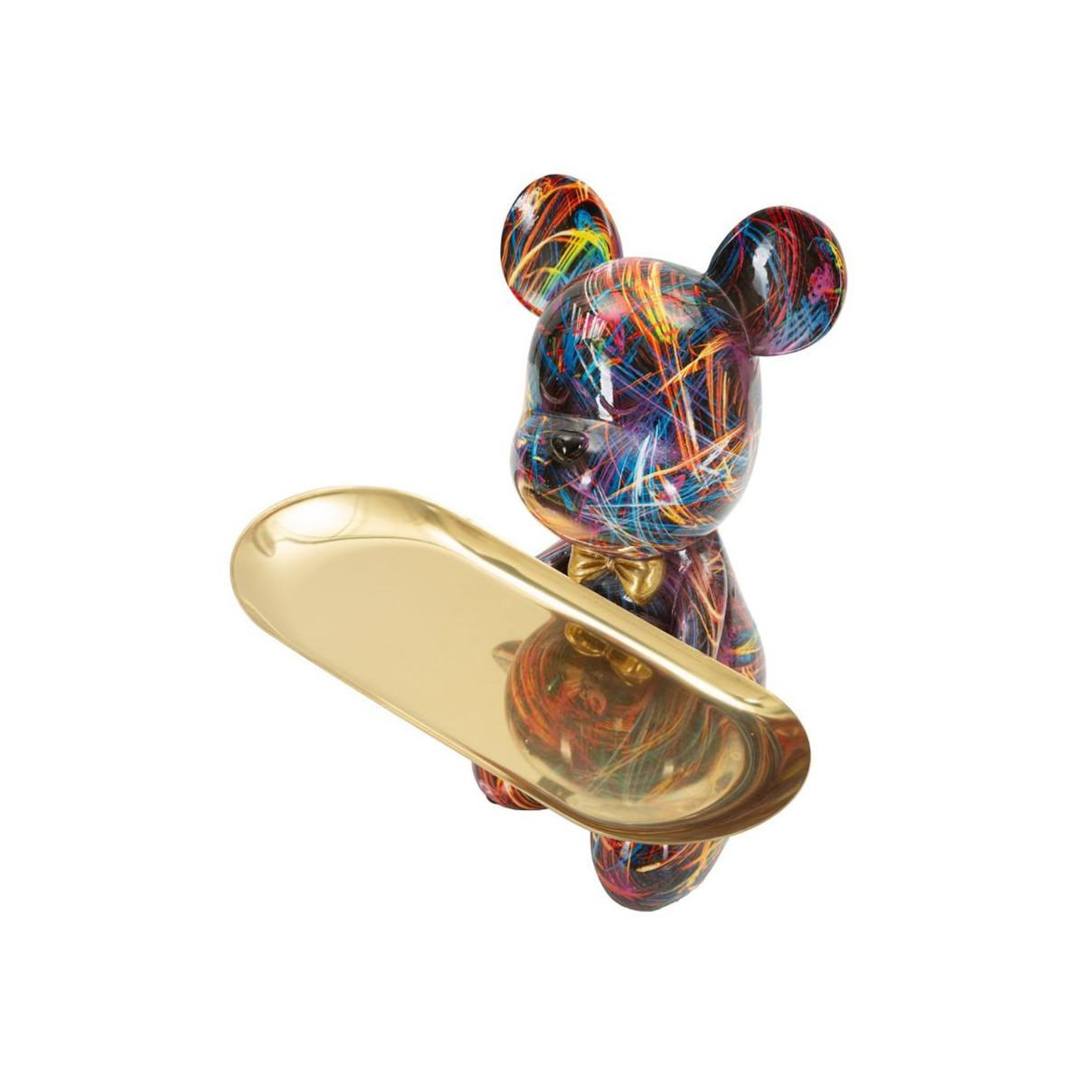 Paris Prix Statuette Ourson & Vide-Poche  Psyco  22cm Multicolore